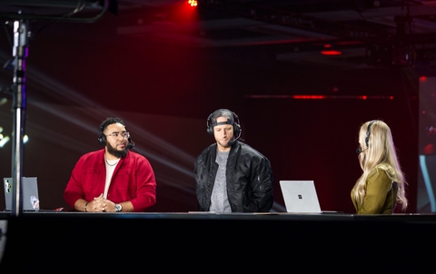 Tony, Clutch, and Lottie providing commentary for ongoing matches.