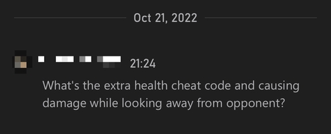 Xbox message asking me for cheat codes because the player thought I did damage while looking away.