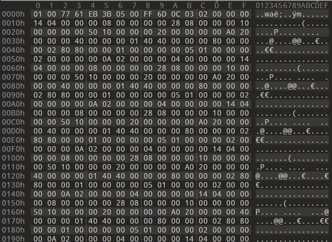 Uncompressed binary content for a Halo Infinite film chunk.